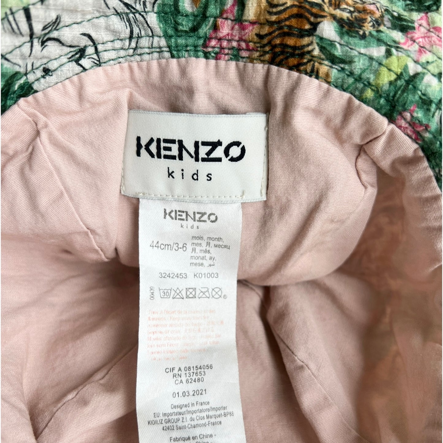 Cappello alla pescatora con inserti a forma di orecchie Kenzo Kids - 3/6 mesi