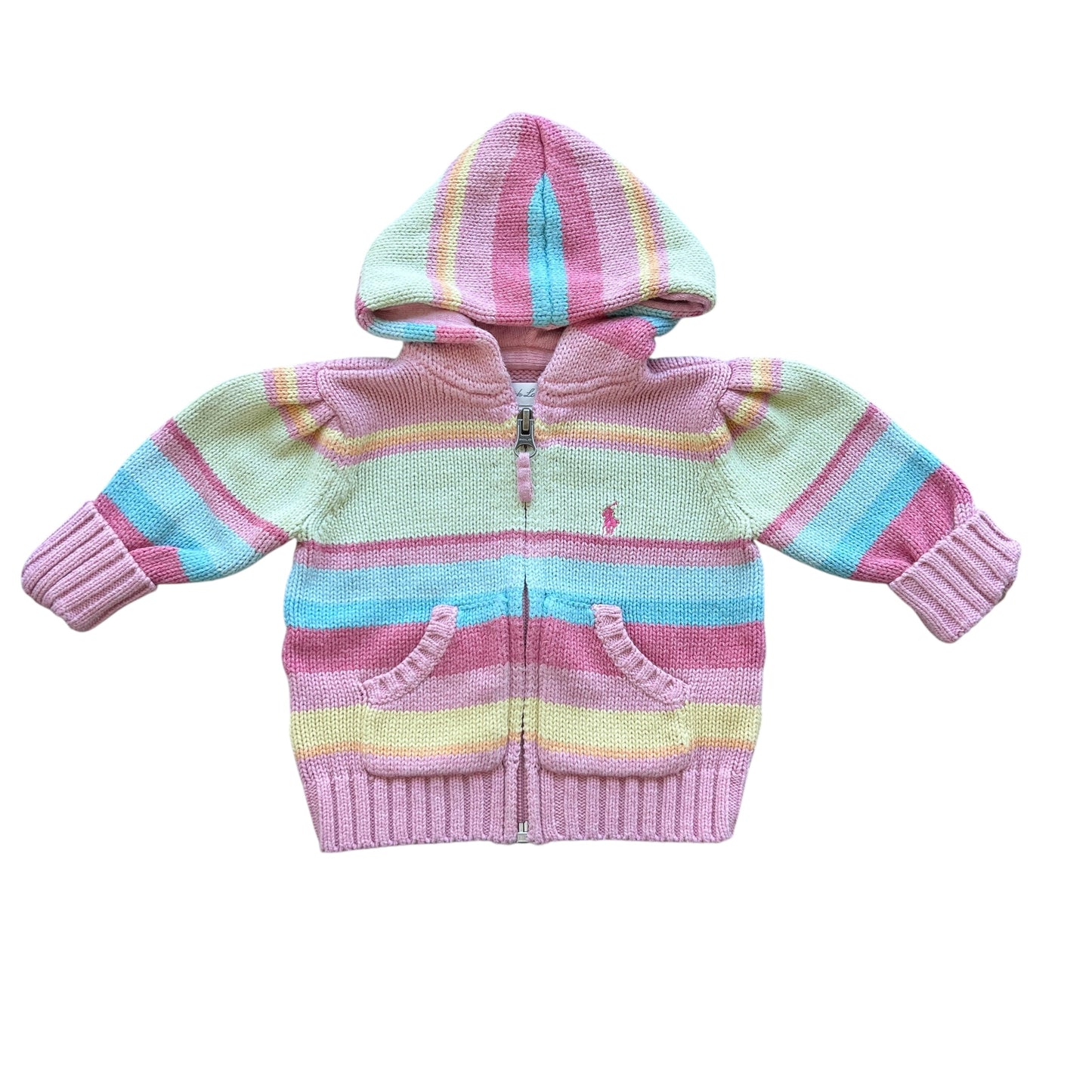 Cardigan righe pastello bimba Ralph Lauren - 6 mesi