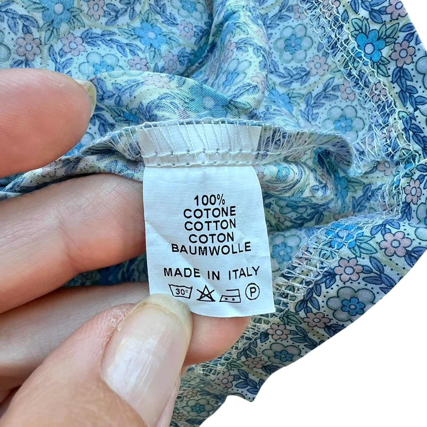 Blusa liberty azzurra Nicoletta Fanna - 3 mesi