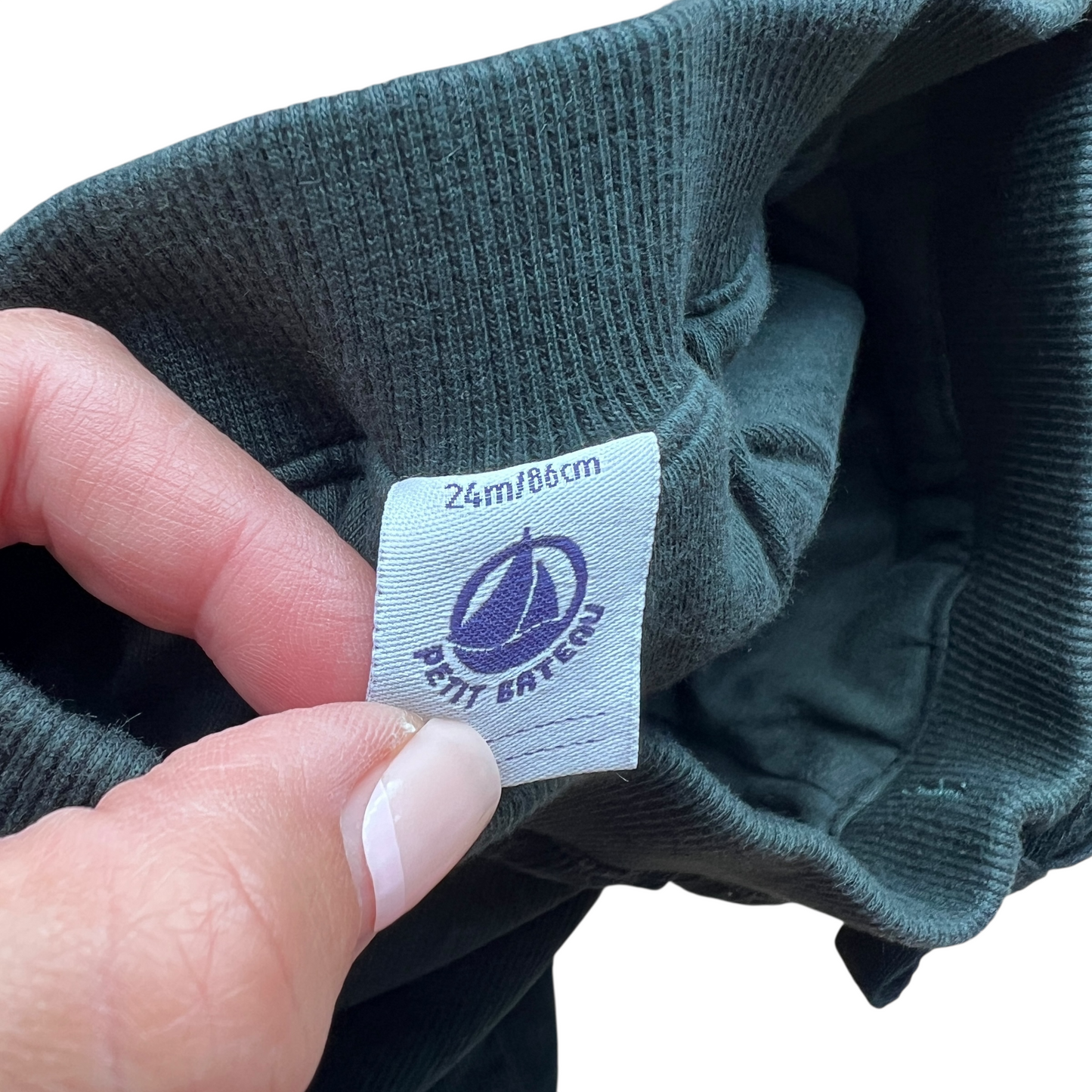 Pantaloni velluto a coste verdone Petit Bateau - 24 mesi
