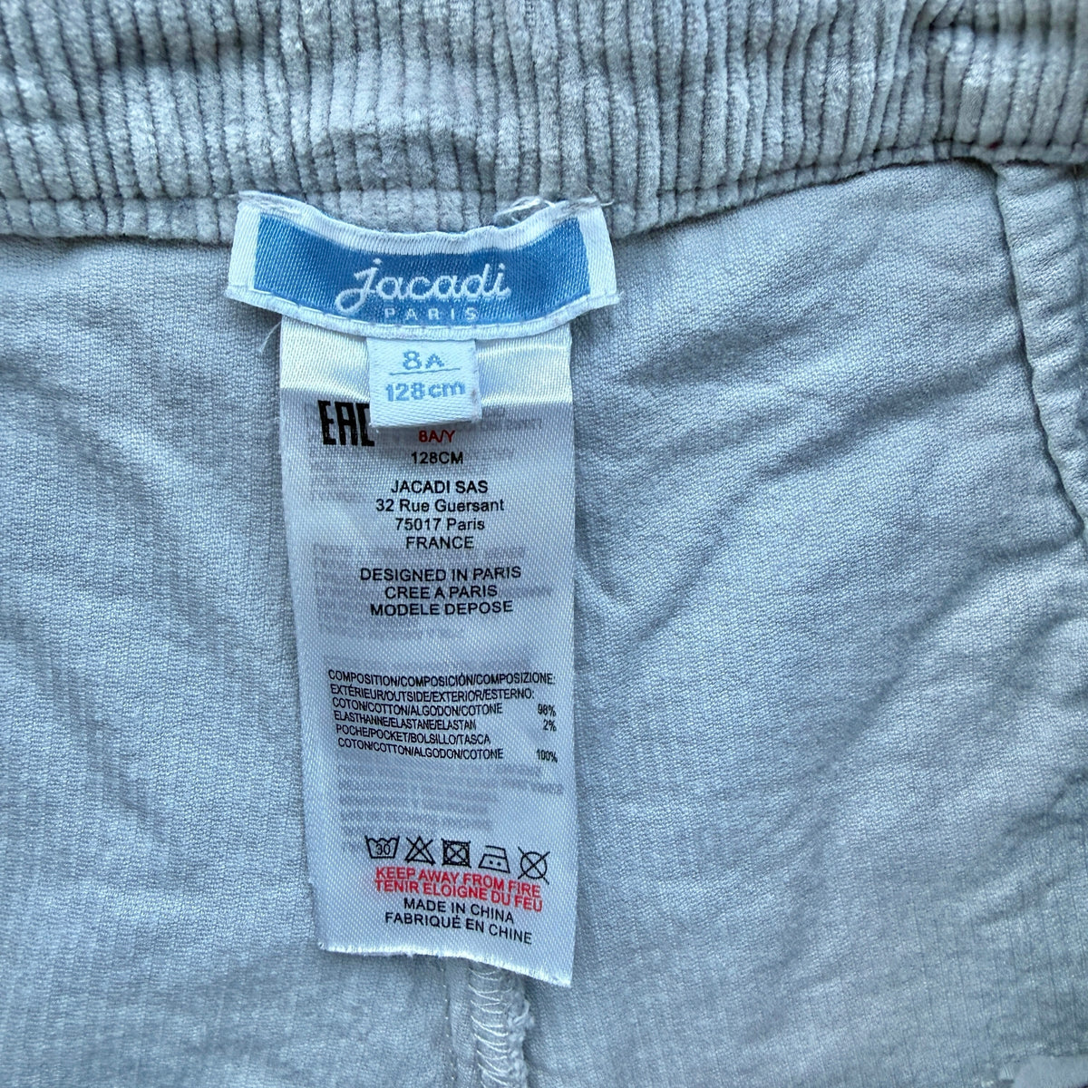 Pantaloni gamba ampia velluto Jacadi - 8 anni