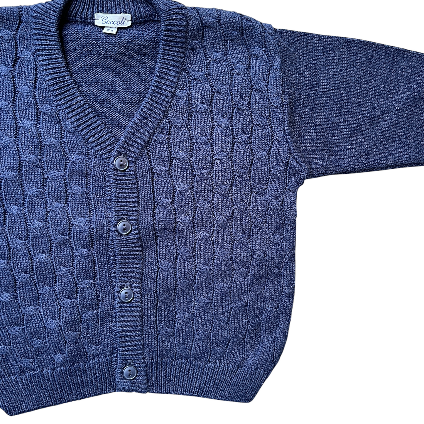 Cardigan trecce filo di cotone Coccoli - 24 mesi