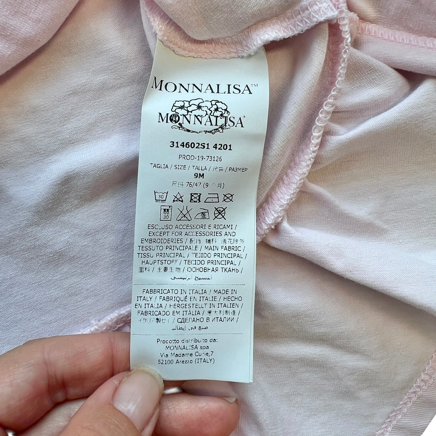 Maxi maglia Monnalisa con balza NUOVA - 9 mesi
