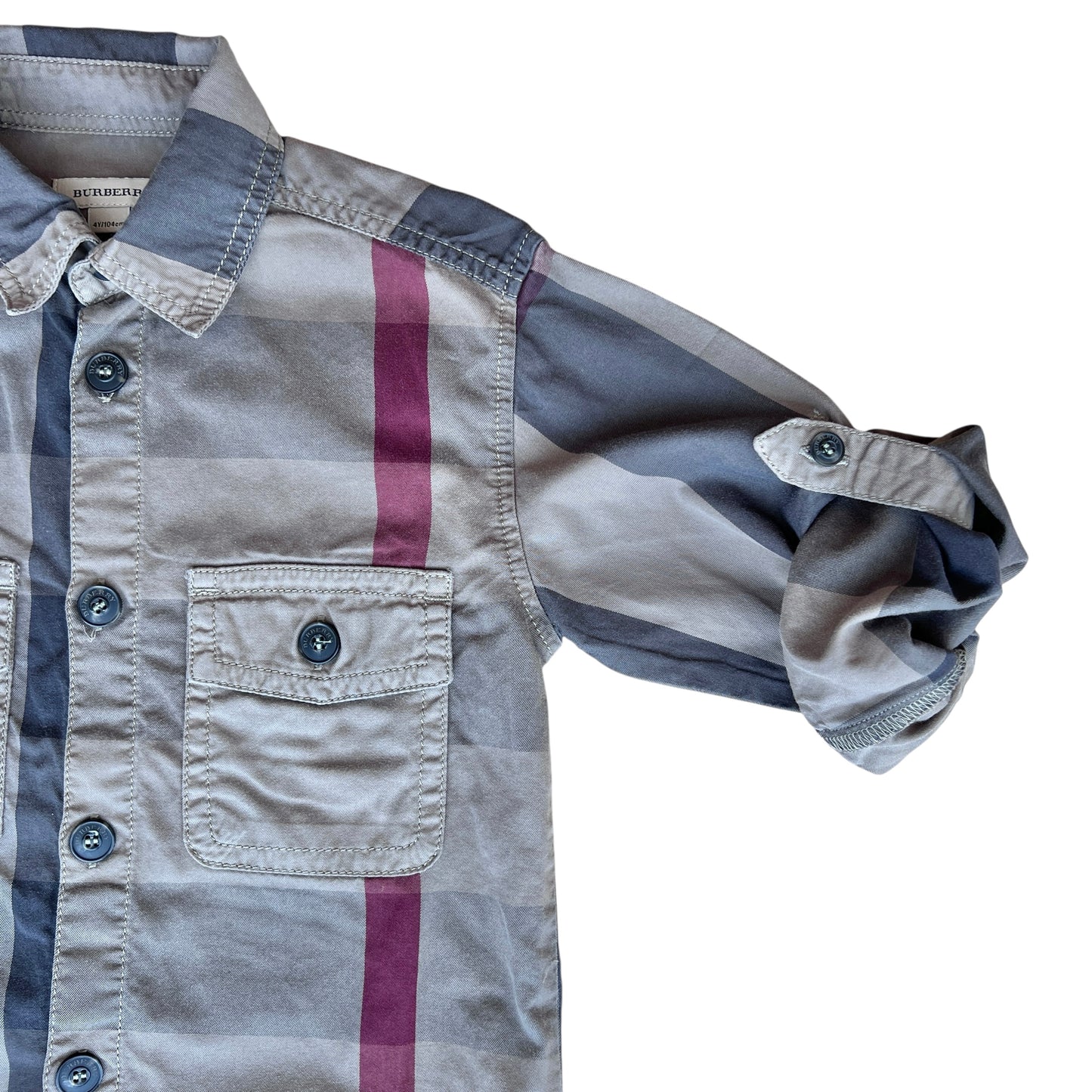 Camicia tartan scuro Burberry - 4 anni