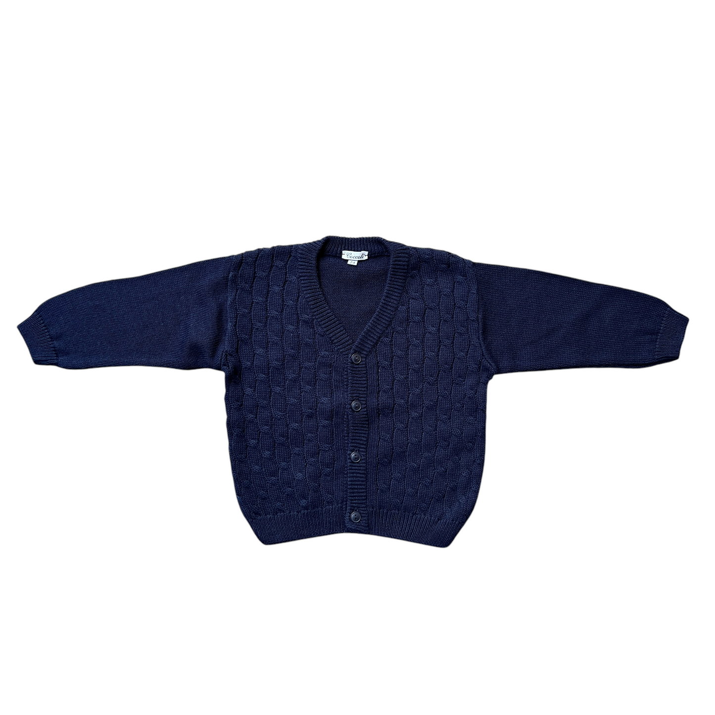 Cardigan trecce filo di cotone Coccoli - 24 mesi