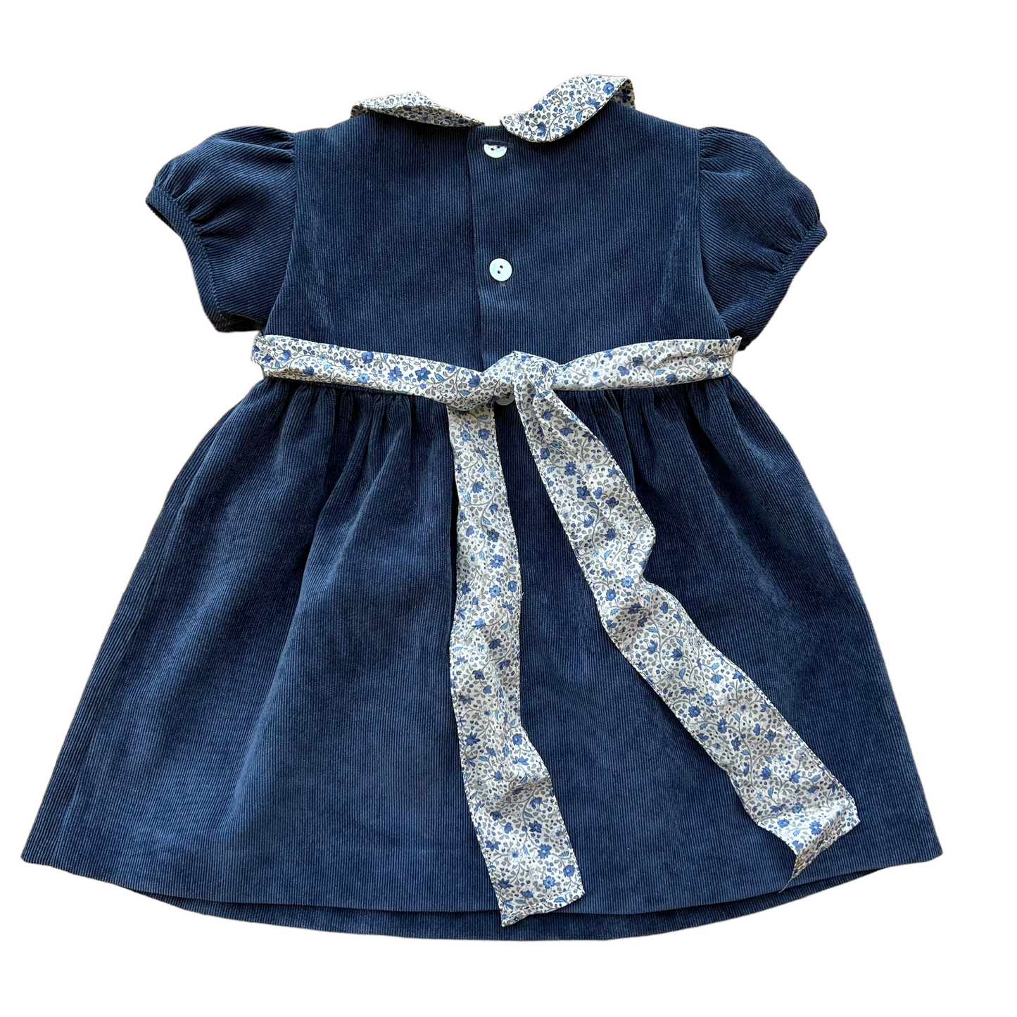 Abito micro velluto con dettagli liberty Nicoletta Fanna - 9 mesi