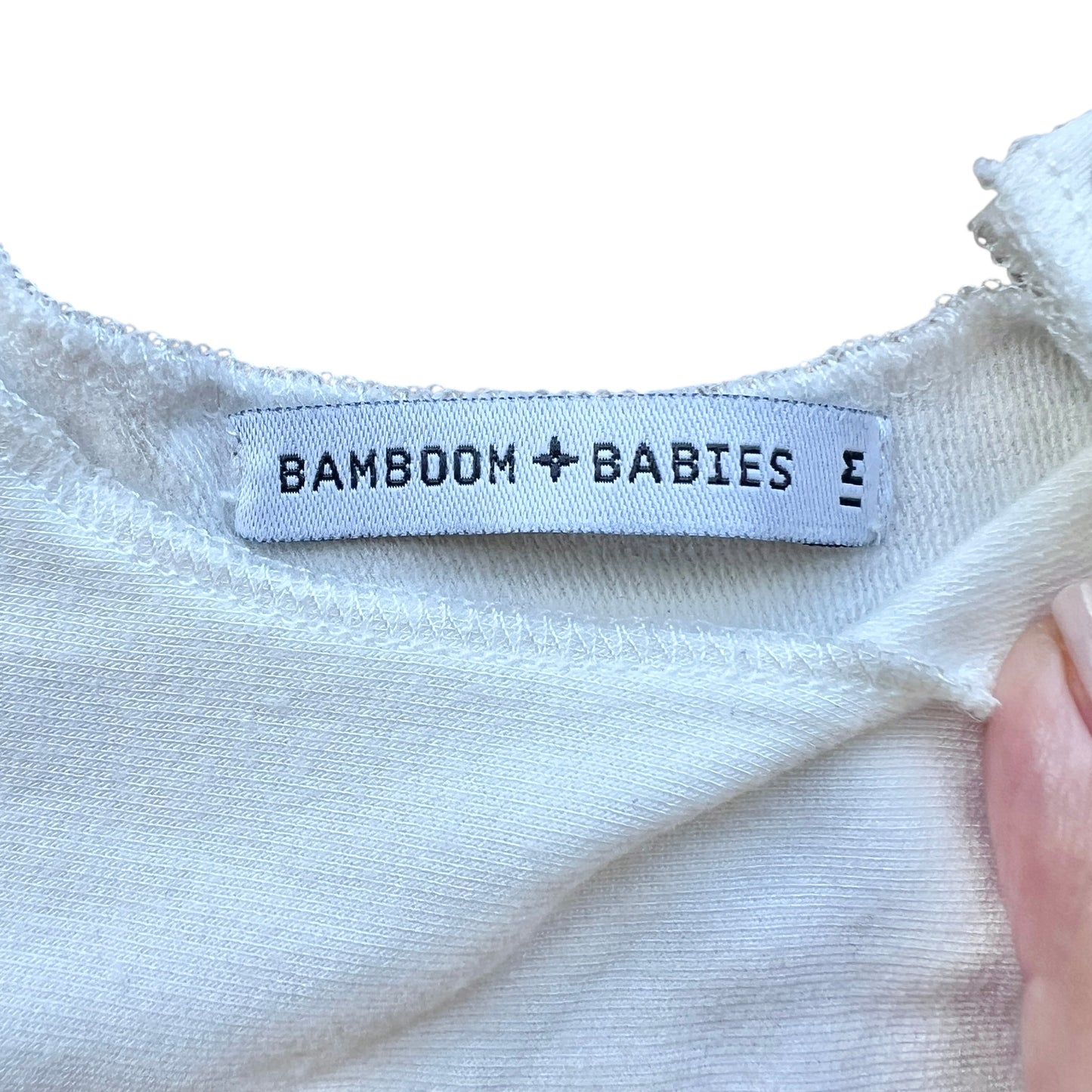 Completo maglia e pantaloni bianco/tortora Bamboom - 1 mese