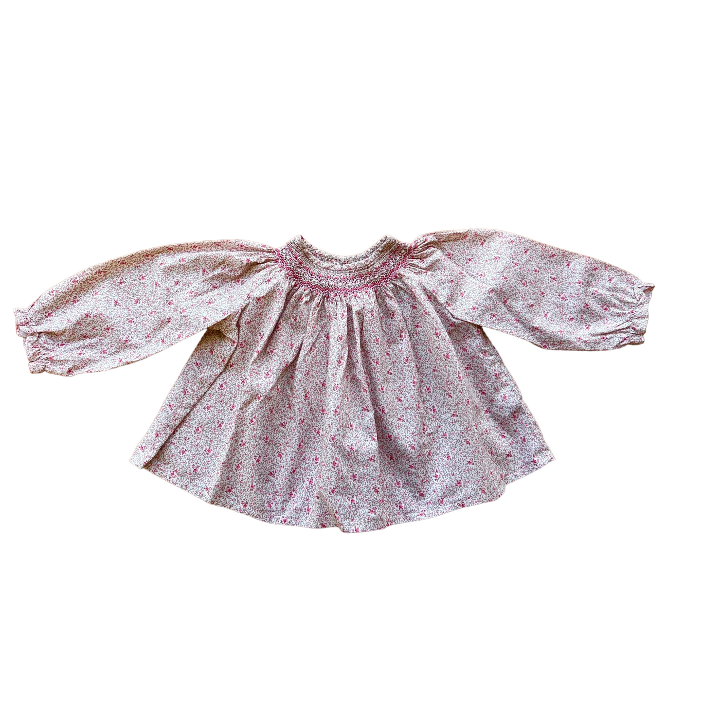 Blusa liberty con smock fatto a mano Bonpoint - 12 mesi