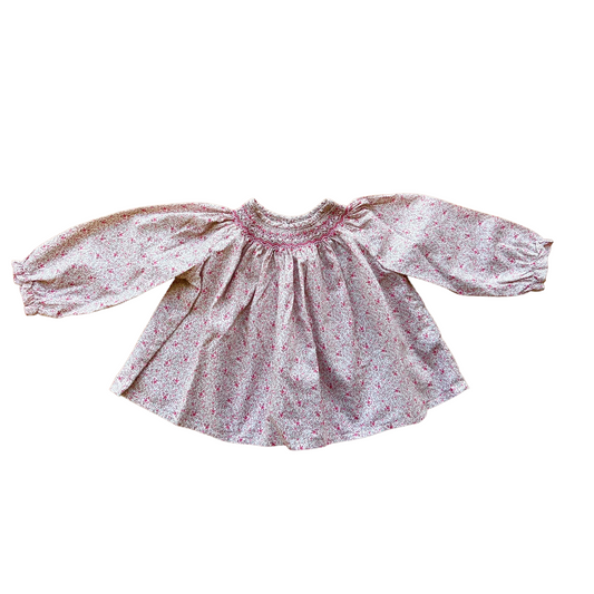 Blusa liberty con smock fatto a mano Bonpoint - 12 mesi