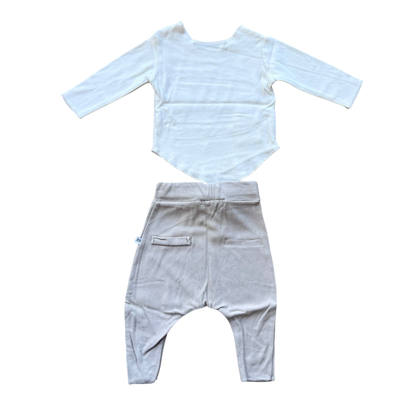 Completo maglia e pantaloni bianco/tortora Bamboom - 1 mese