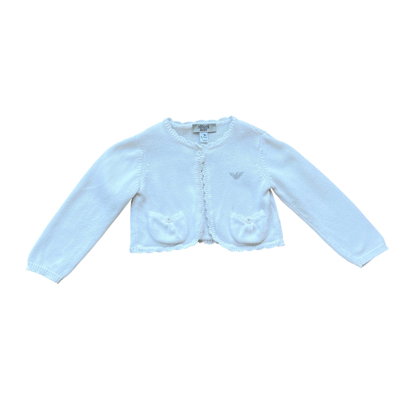 Completo abito lino e coprispalle cotone Armani - 9 mesi