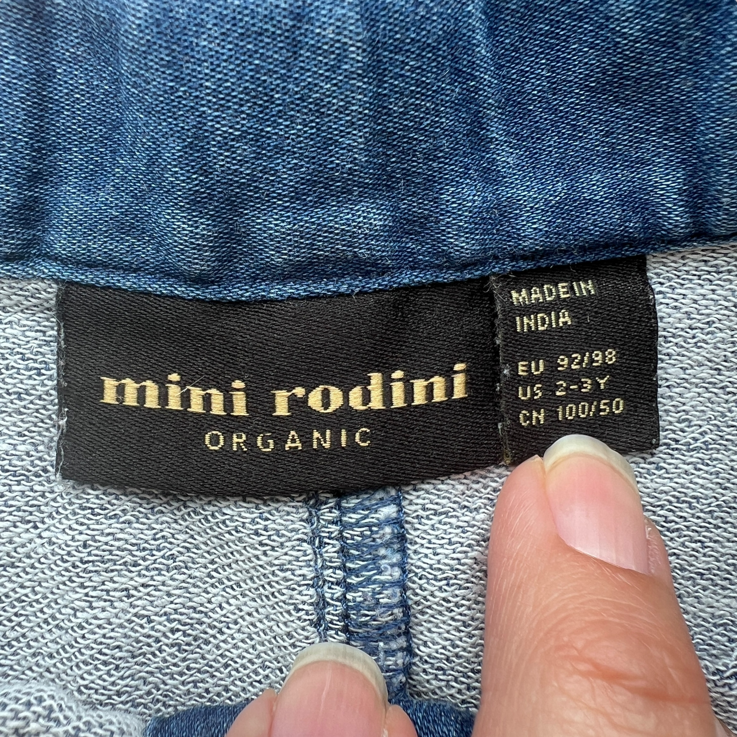 Gonna effetto jeans garzata Mini Rodini - 2/3 anni