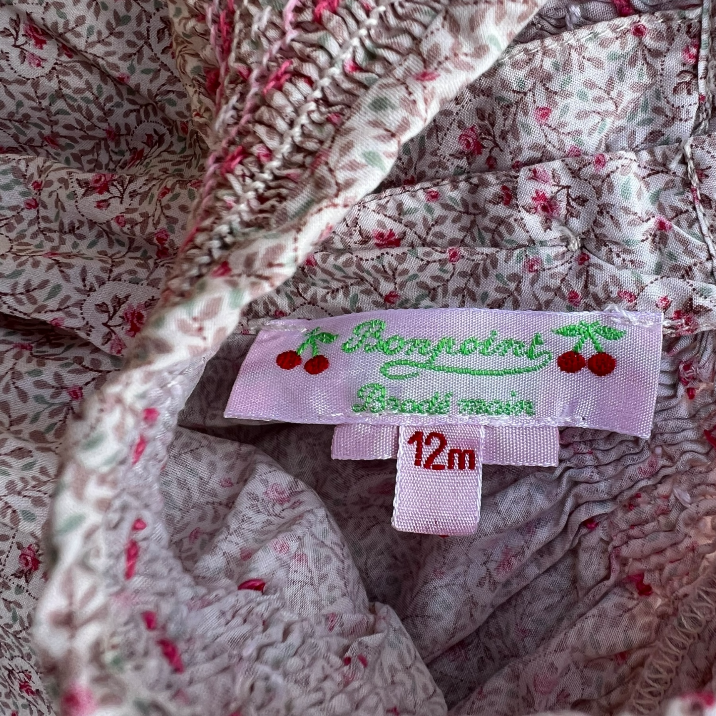 Blusa liberty con smock fatto a mano Bonpoint - 12 mesi