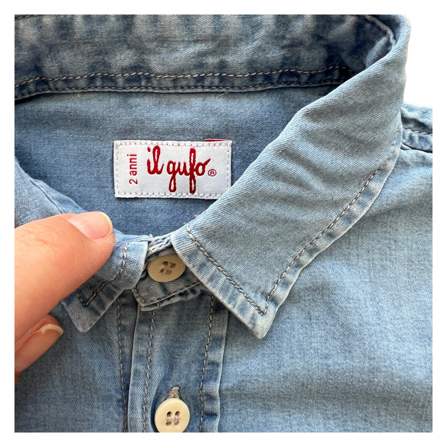 Camicia jeans leggero Il Gufo - 2 anni
