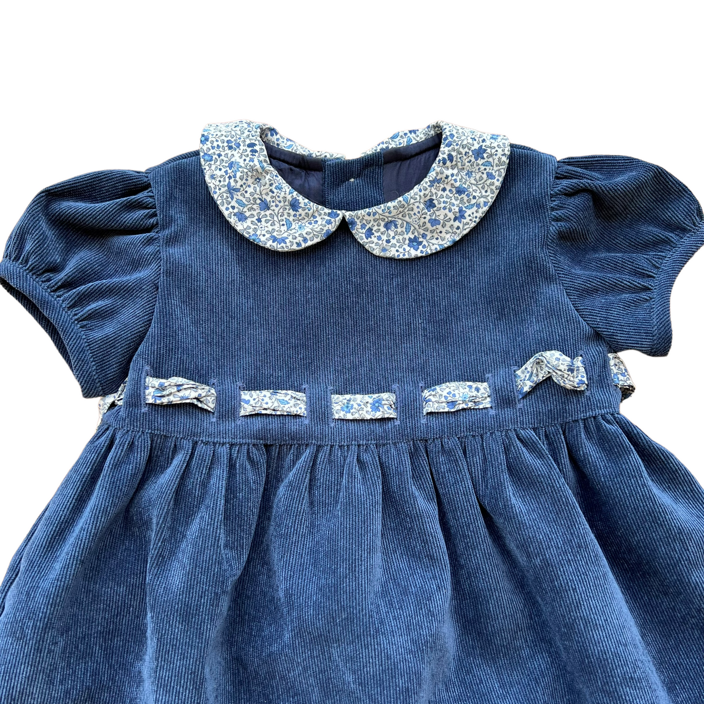 Abito micro velluto con dettagli liberty Nicoletta Fanna - 9 mesi