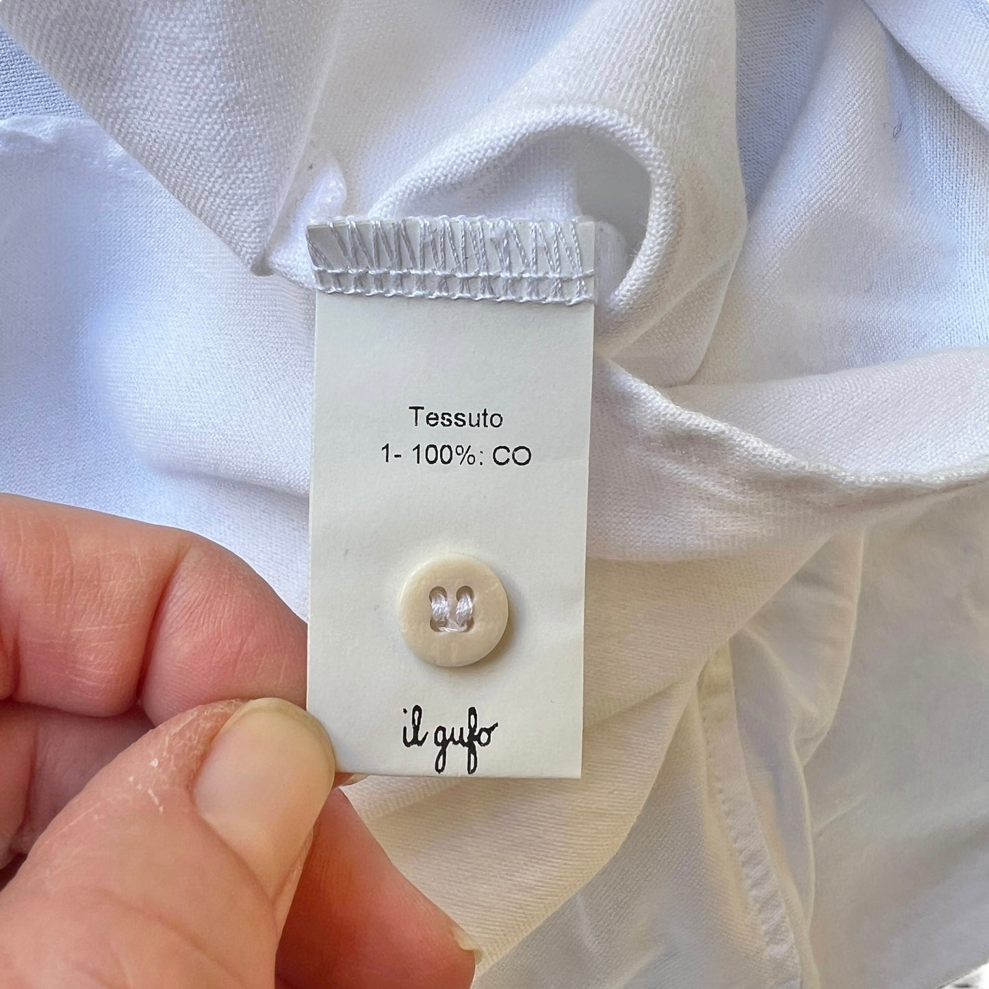 Camicia piquet bianca Il Gufo - 2 anni