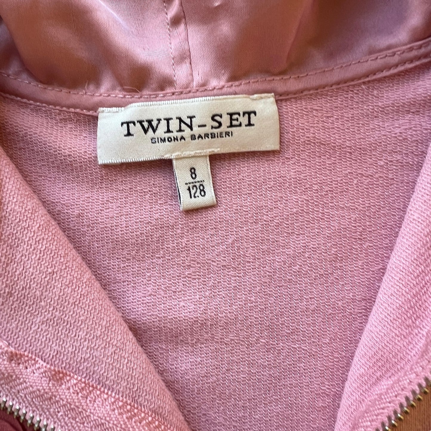 Felpa full zip con fiori e cappuccio in raso Twin Set - 8 anni
