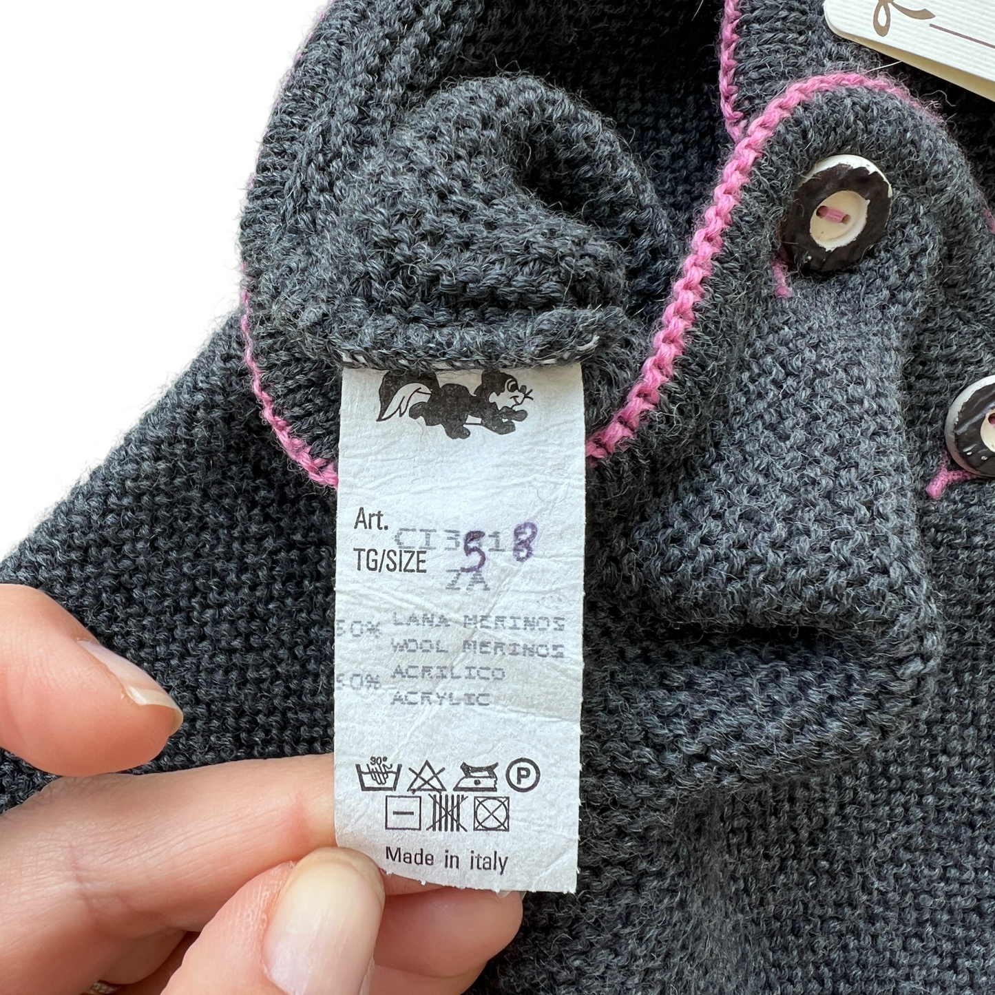 Cardigan tirolese misto lana merinos Creazioni Chic NUOVO - 2 anni