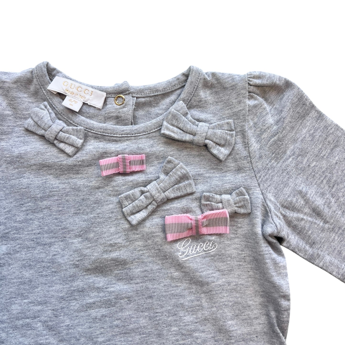T-shirt manica lunga con fiocchi Gucci - 6/9 mesi
