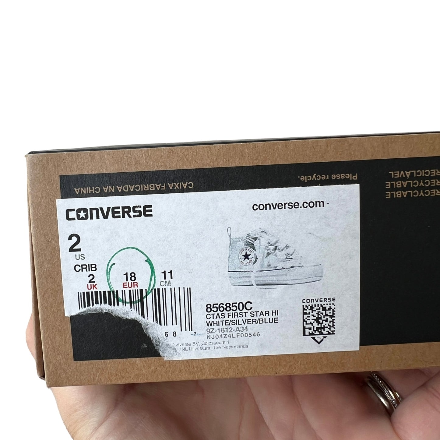 Scarpe con stelle Converse culla - numero 18