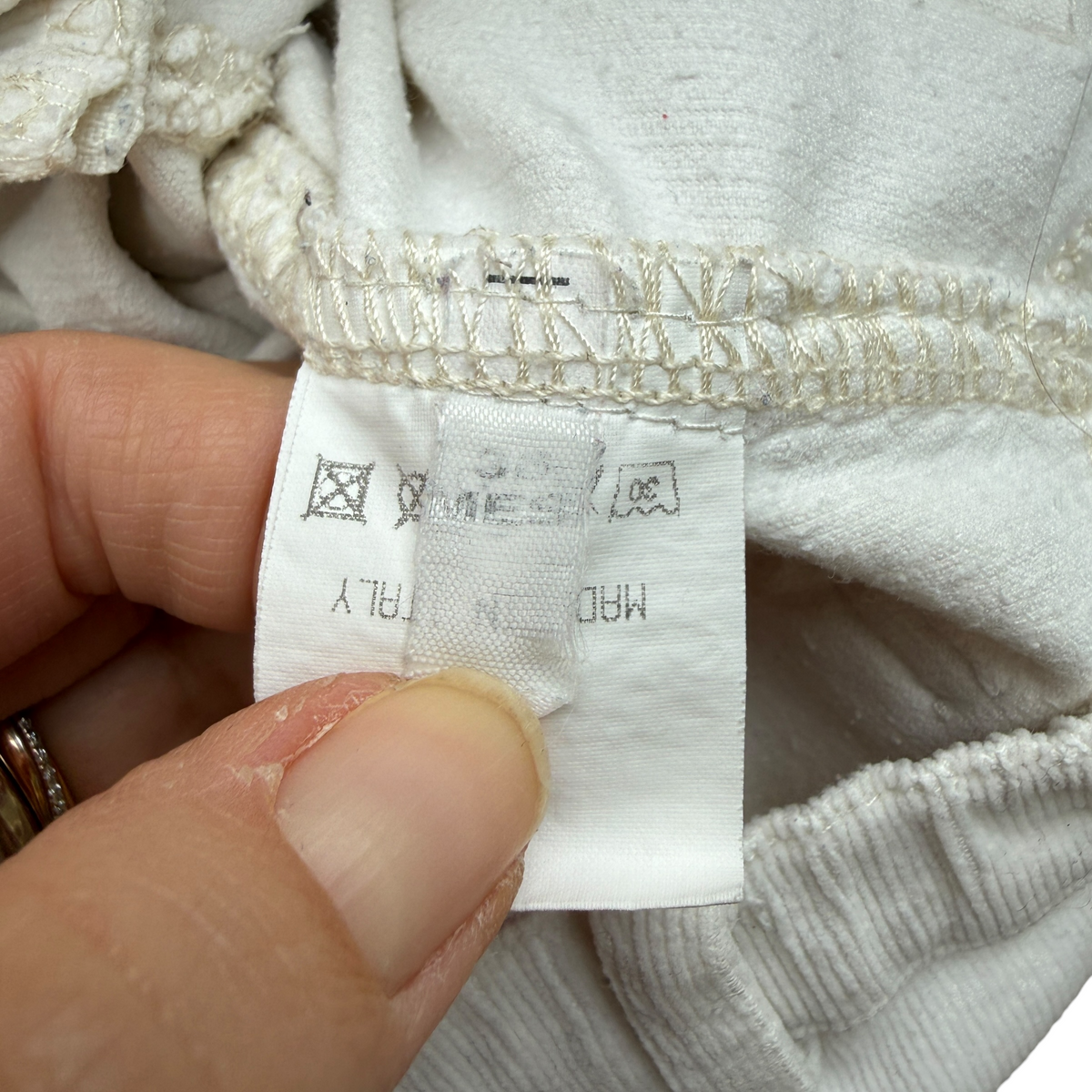 Pantaloni bianchi microvelluto Blumarine - 3/4 anni