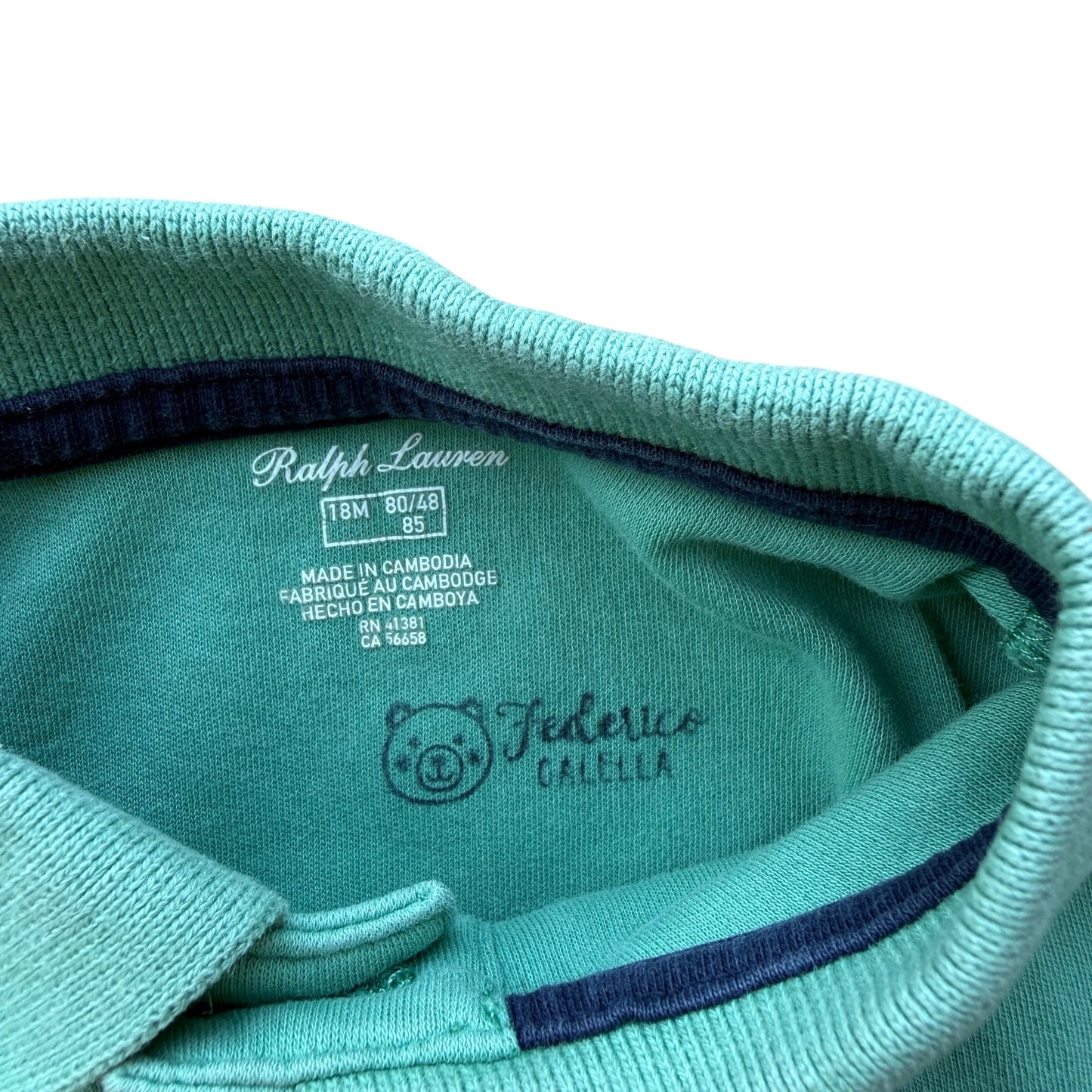 Body polo verde menta Ralph Lauren - 18 mesi