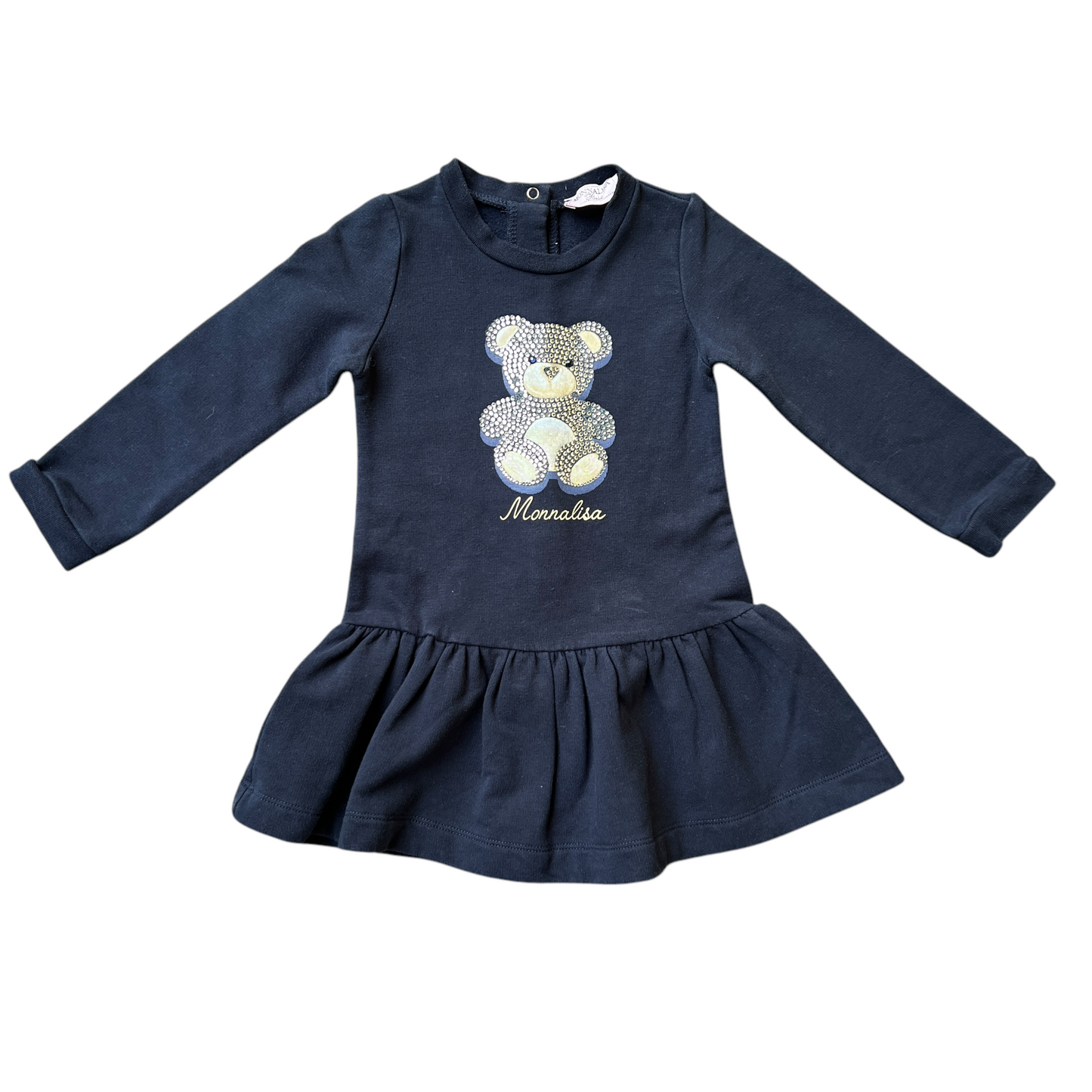 Abito in felpa con orsetto strass Monnalisa - 2 anni