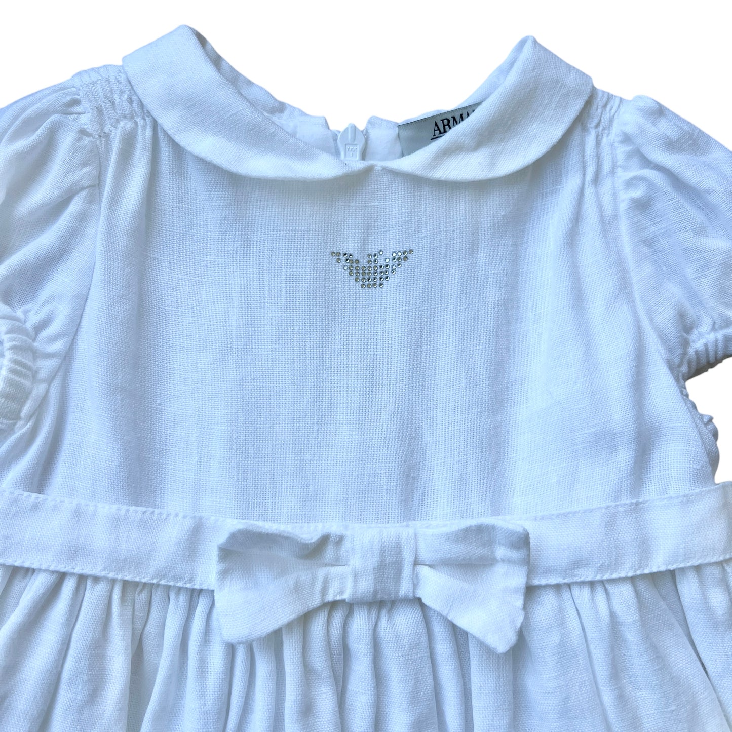 Completo abito lino e coprispalle cotone Armani - 9 mesi