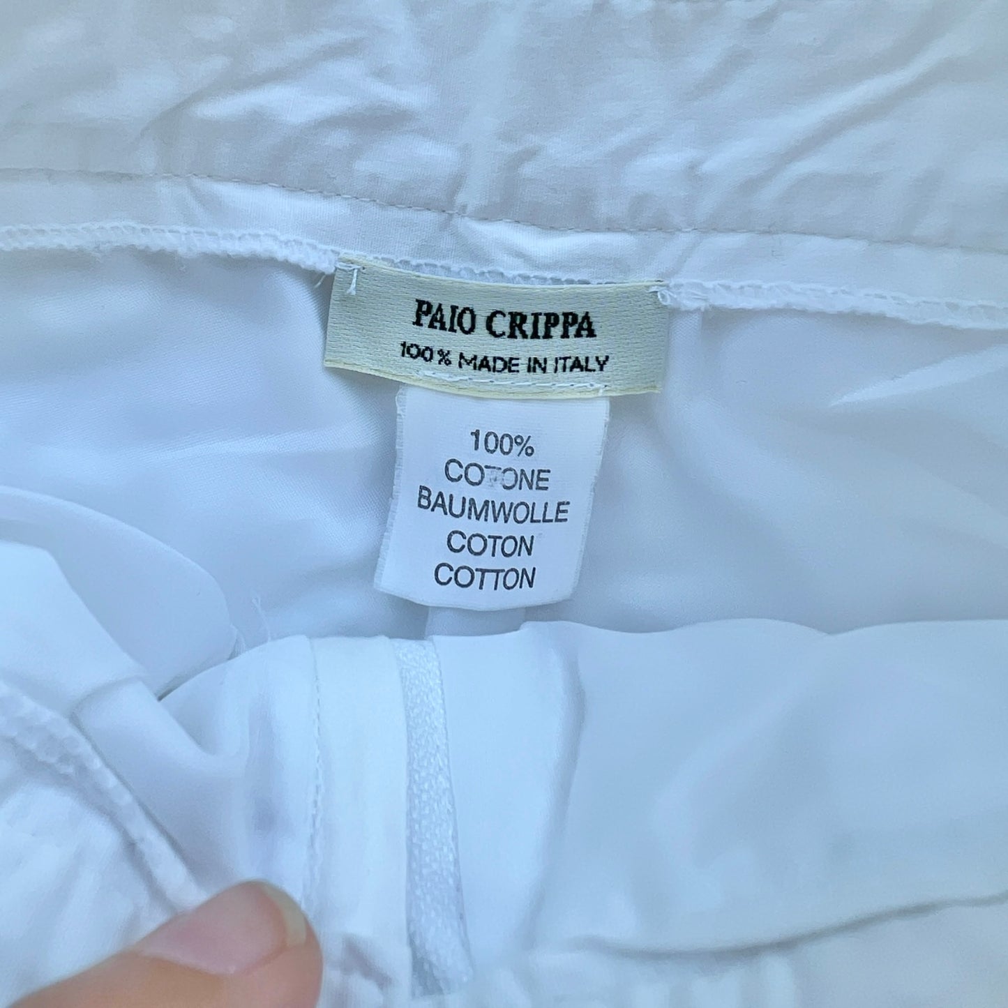 Pantaloncini bianchi con risvolto Paio Crippa - 9/12 mesi