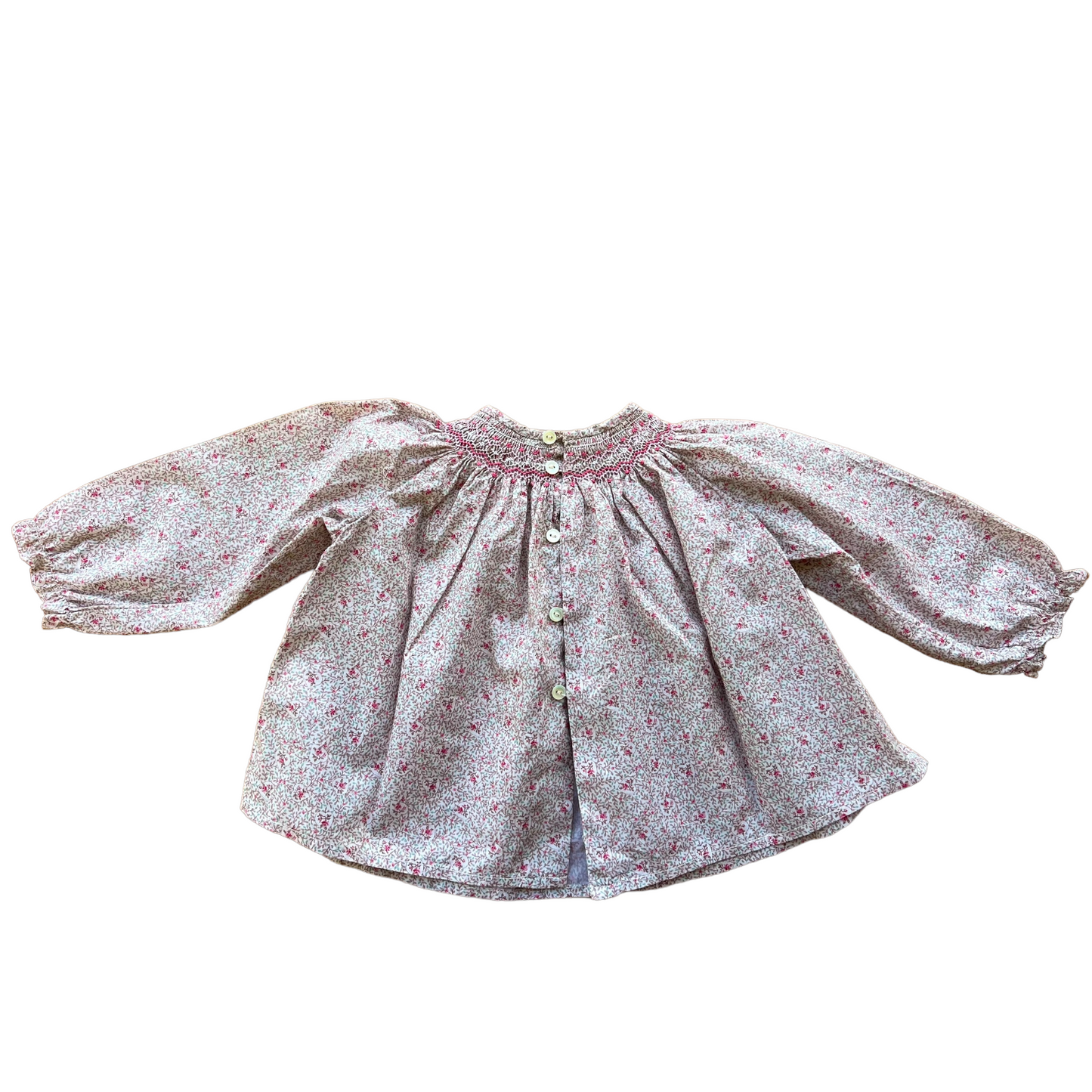 Blusa liberty con smock fatto a mano Bonpoint - 12 mesi
