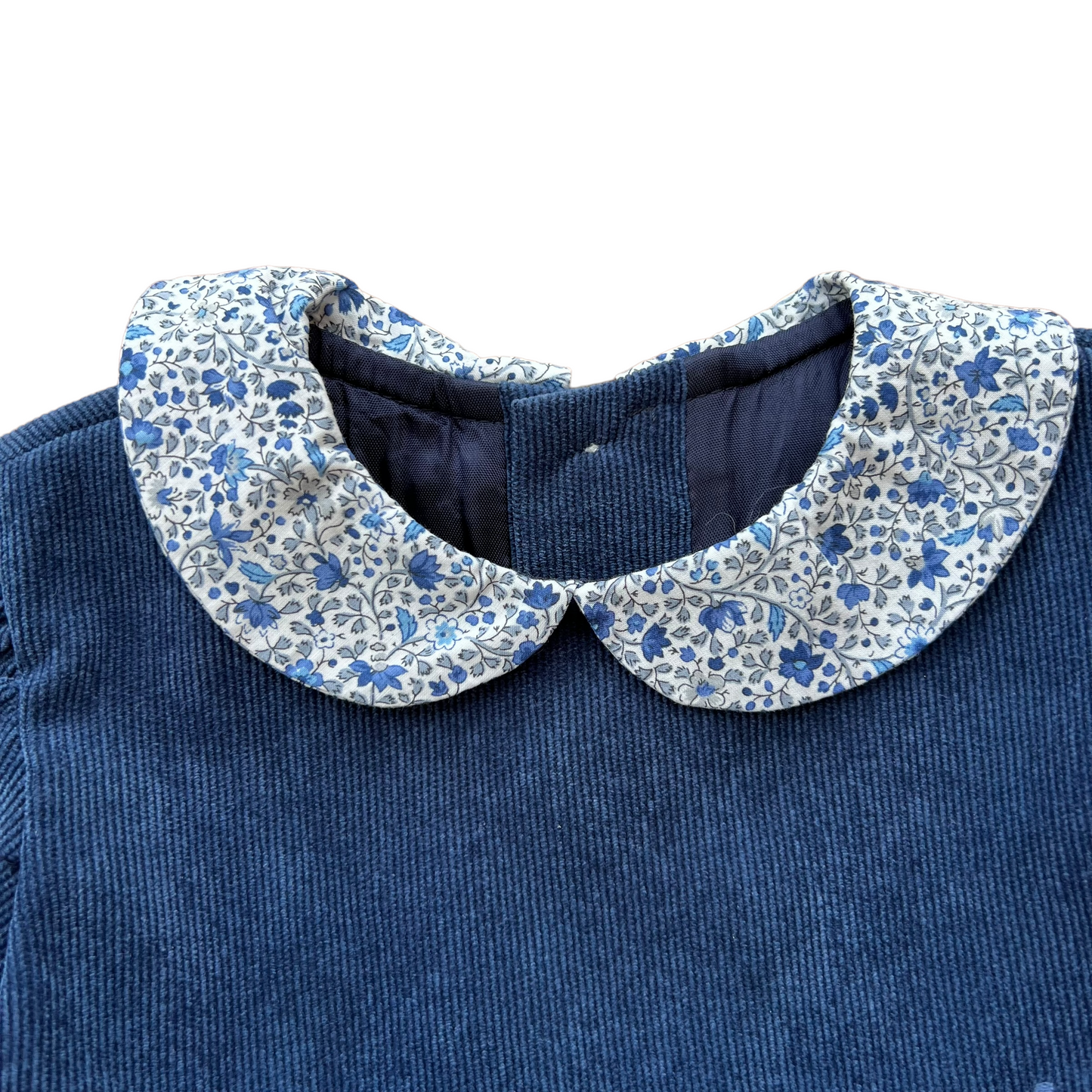 Abito micro velluto con dettagli liberty Nicoletta Fanna - 9 mesi