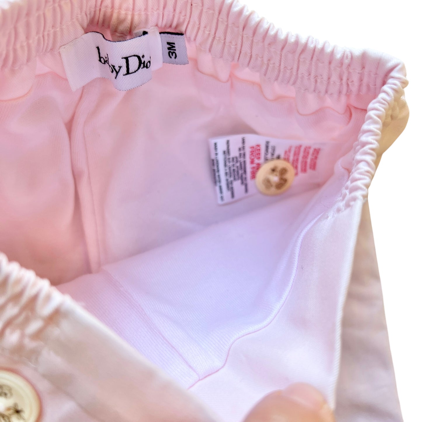 Pantaloni foderati BabyDior rosa - 3 mesi