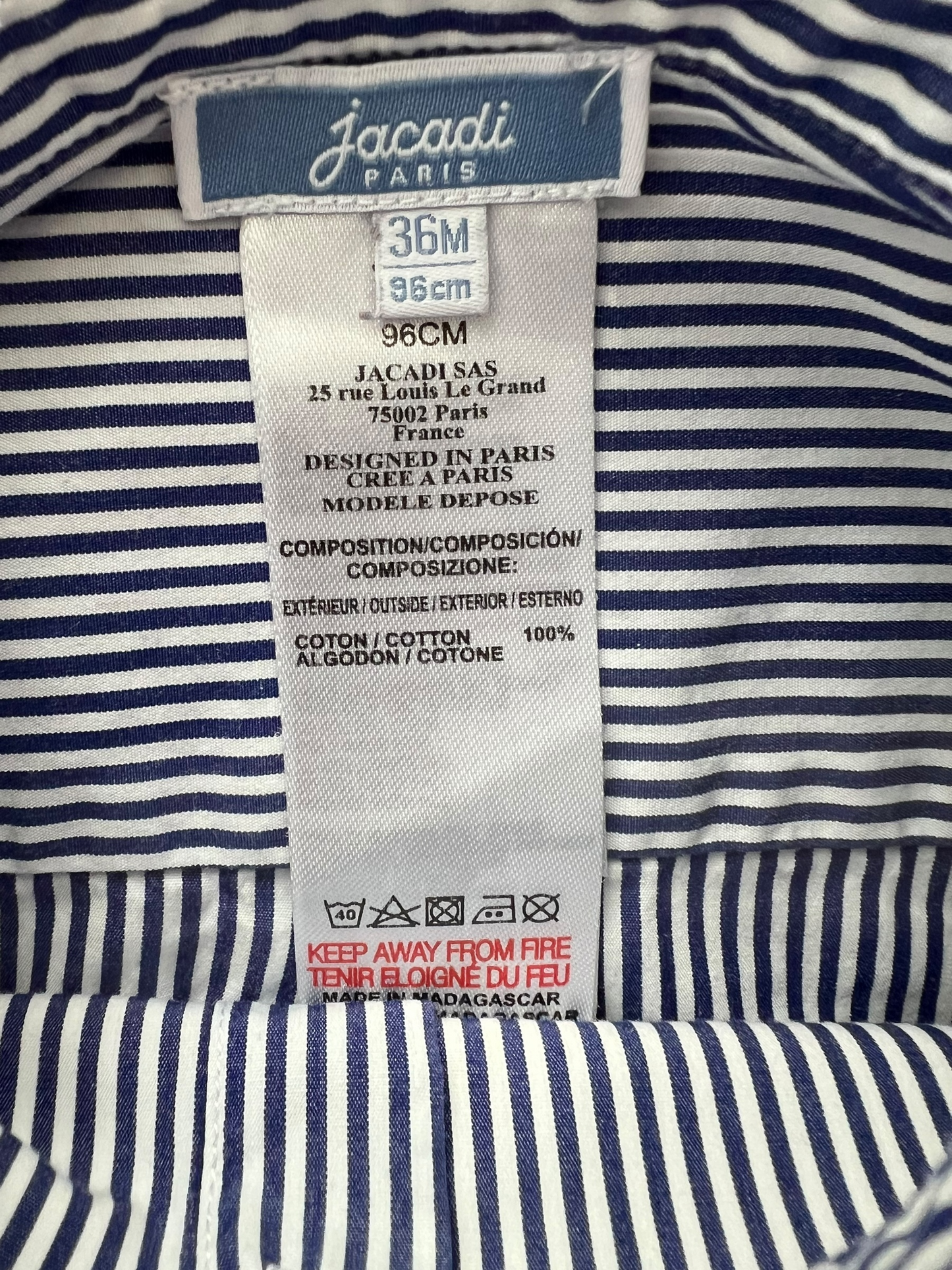 Camicia righe Jacadi in popeline - 36 mesi
