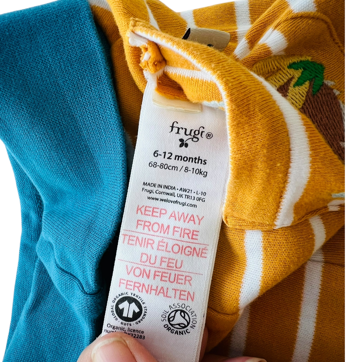 Frugi organic cotton double-sided reversible trousers - 6/12 months