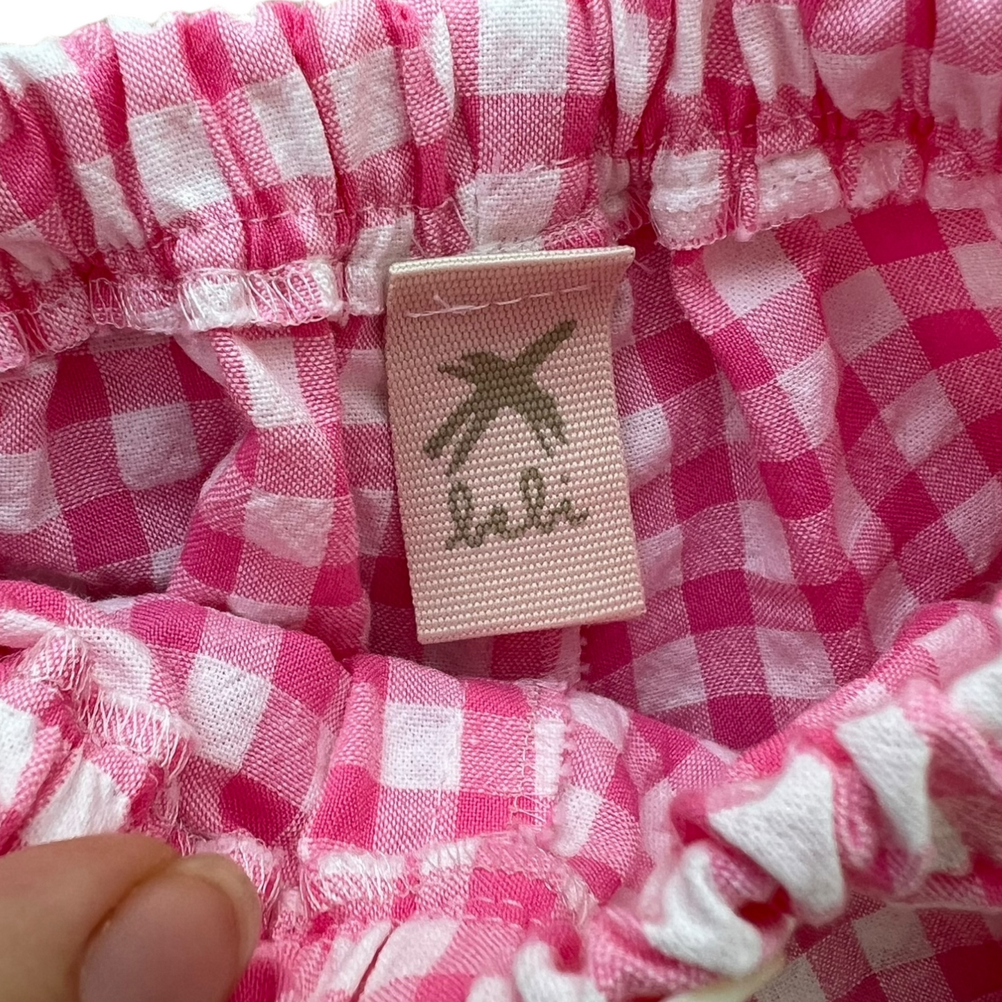 Bloomers copripannolino vichy rosa e bianco Bebi - 3/6 mesi