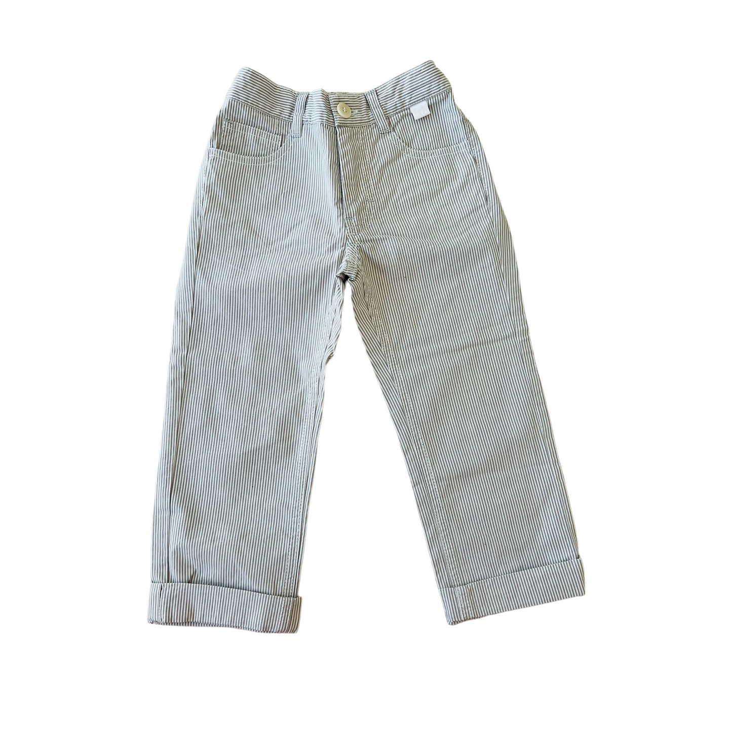 Pantalone casual righe sottili tortora Il Gufo - 4 anni