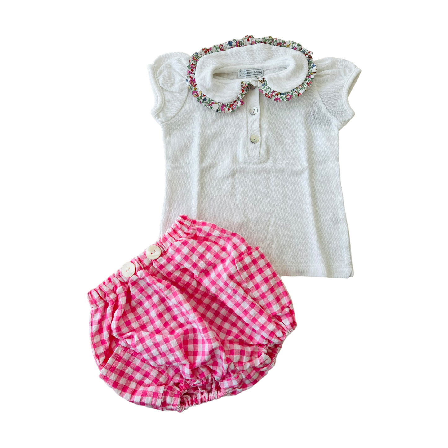 Polo con dettagli liberty Nicoletta Fanna - 6 mesi