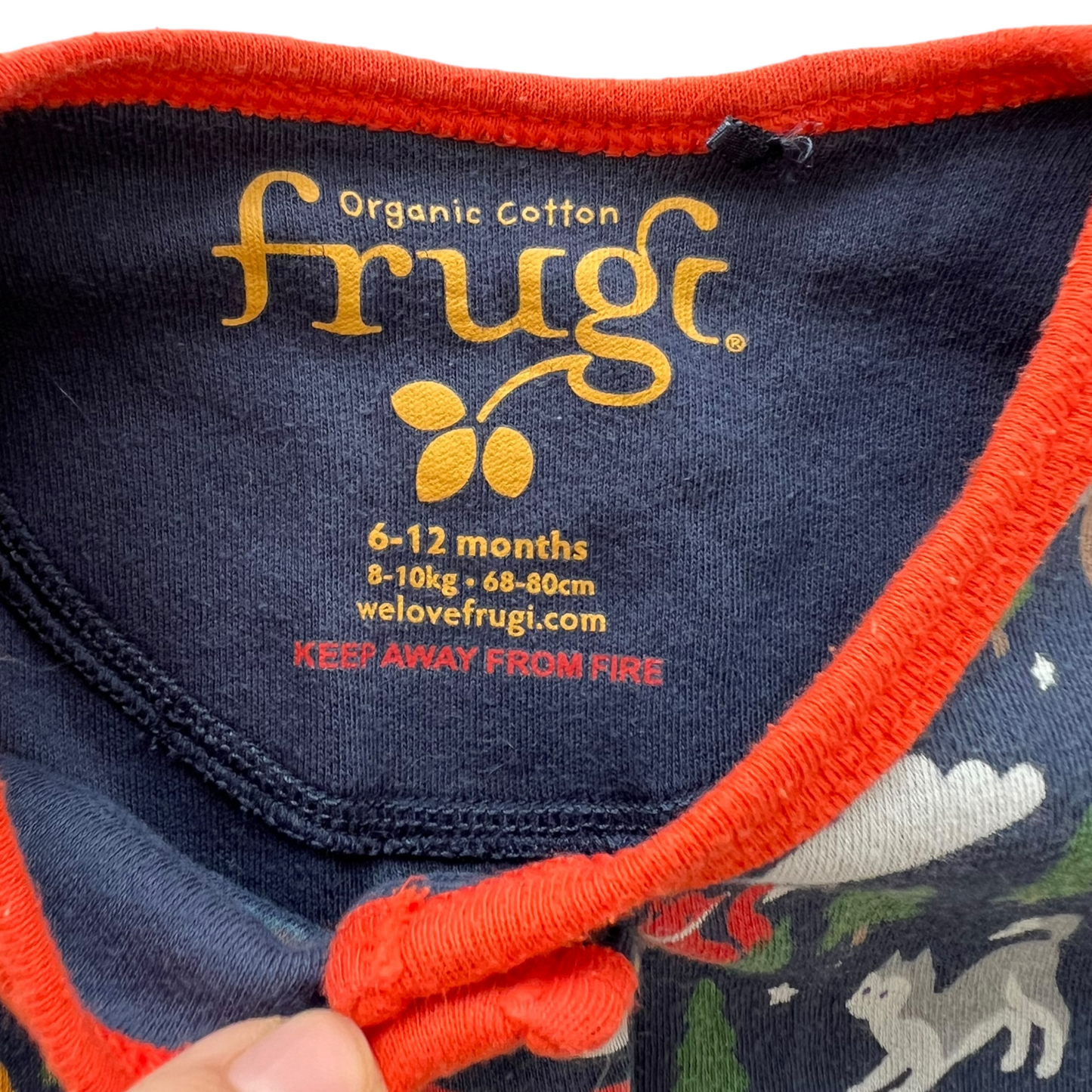 Frugi forest animals organic cotton onesie - 6/12 months