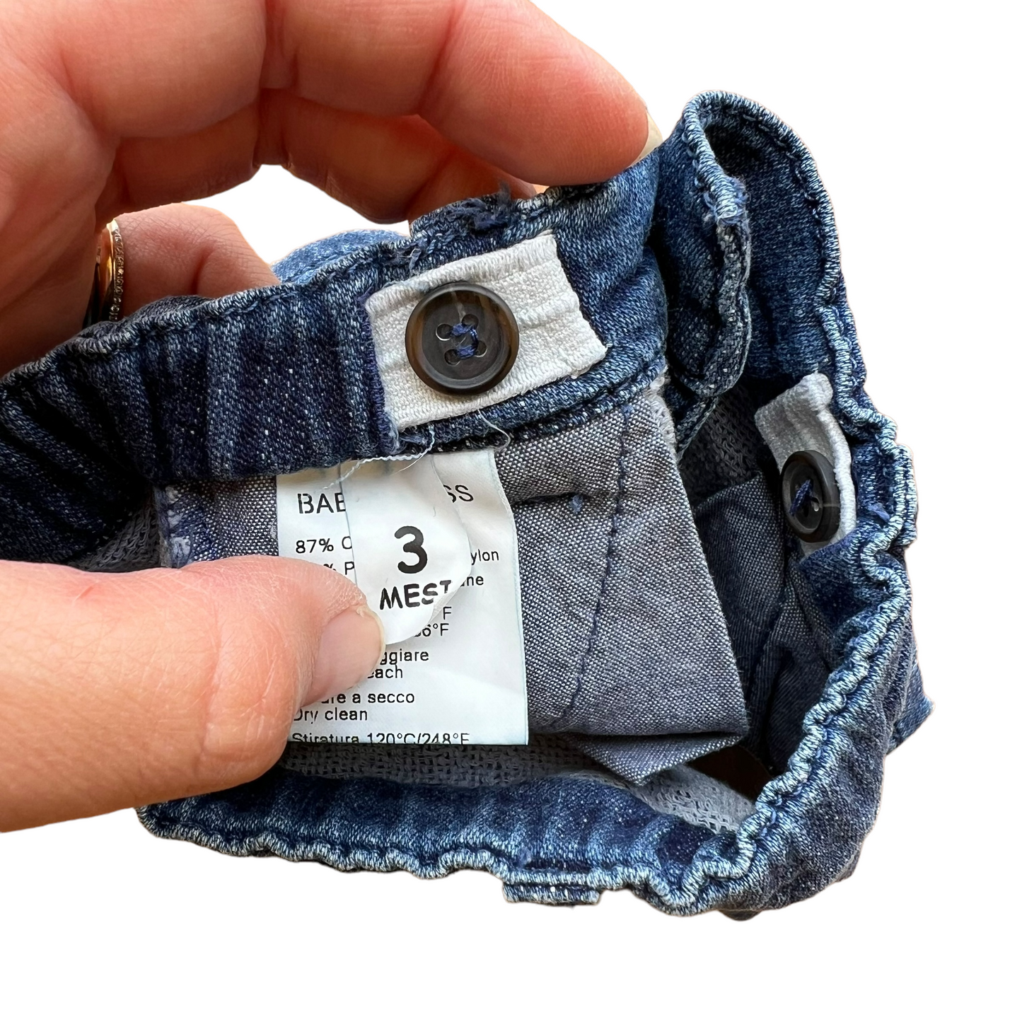 Pantaloncini elasticizzati effetto denim Babe & Tess - 3 mesi