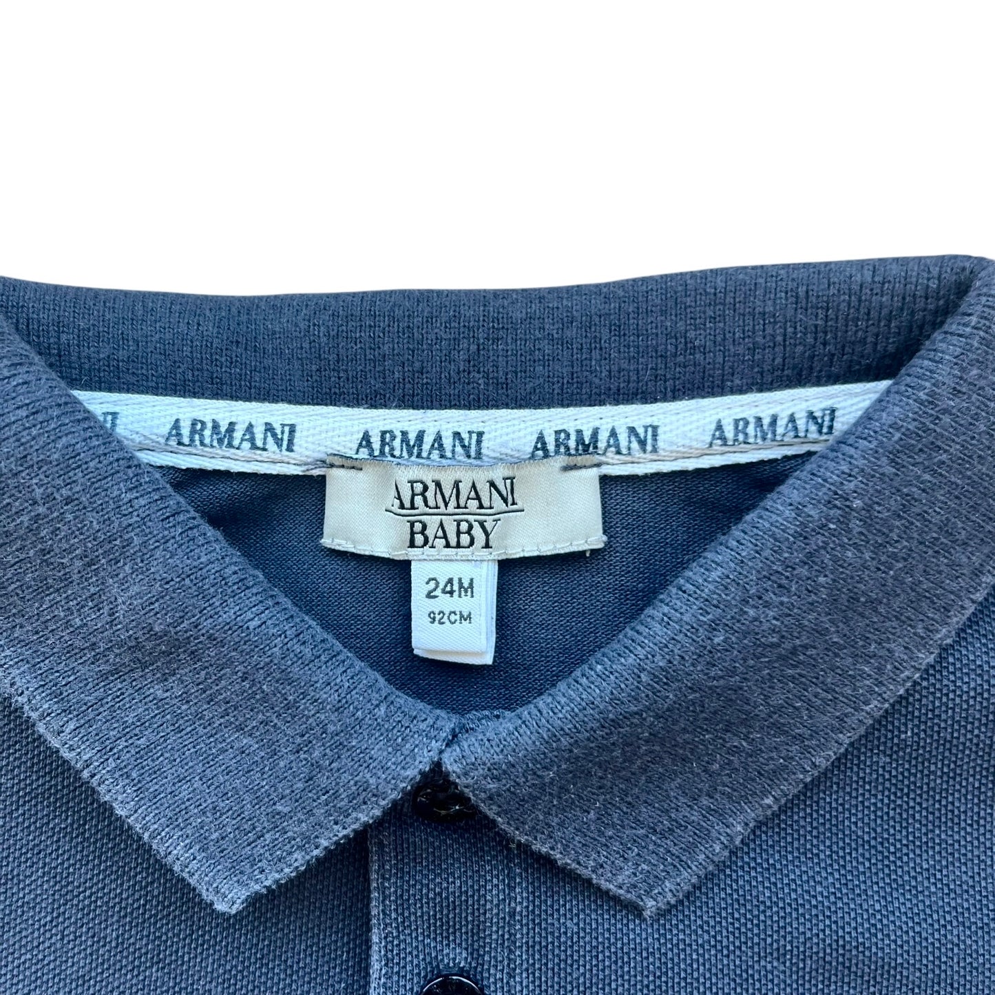 Polo nero delavè Armani Baby - 24 mesi