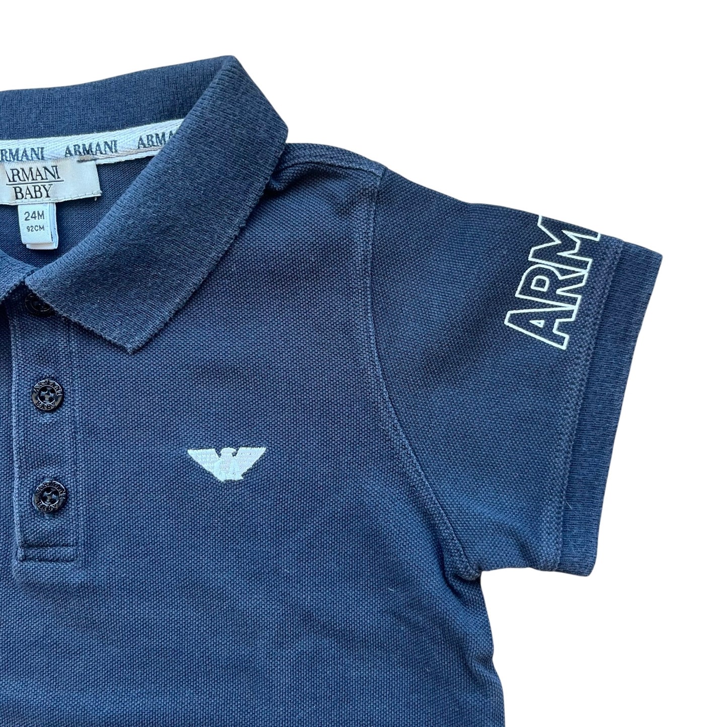 Polo nero delavè Armani Baby - 24 mesi