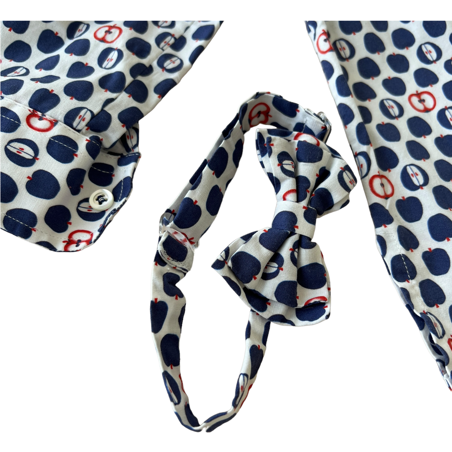 Camicia e papillon stampa mele Colorichiari - 2 anni