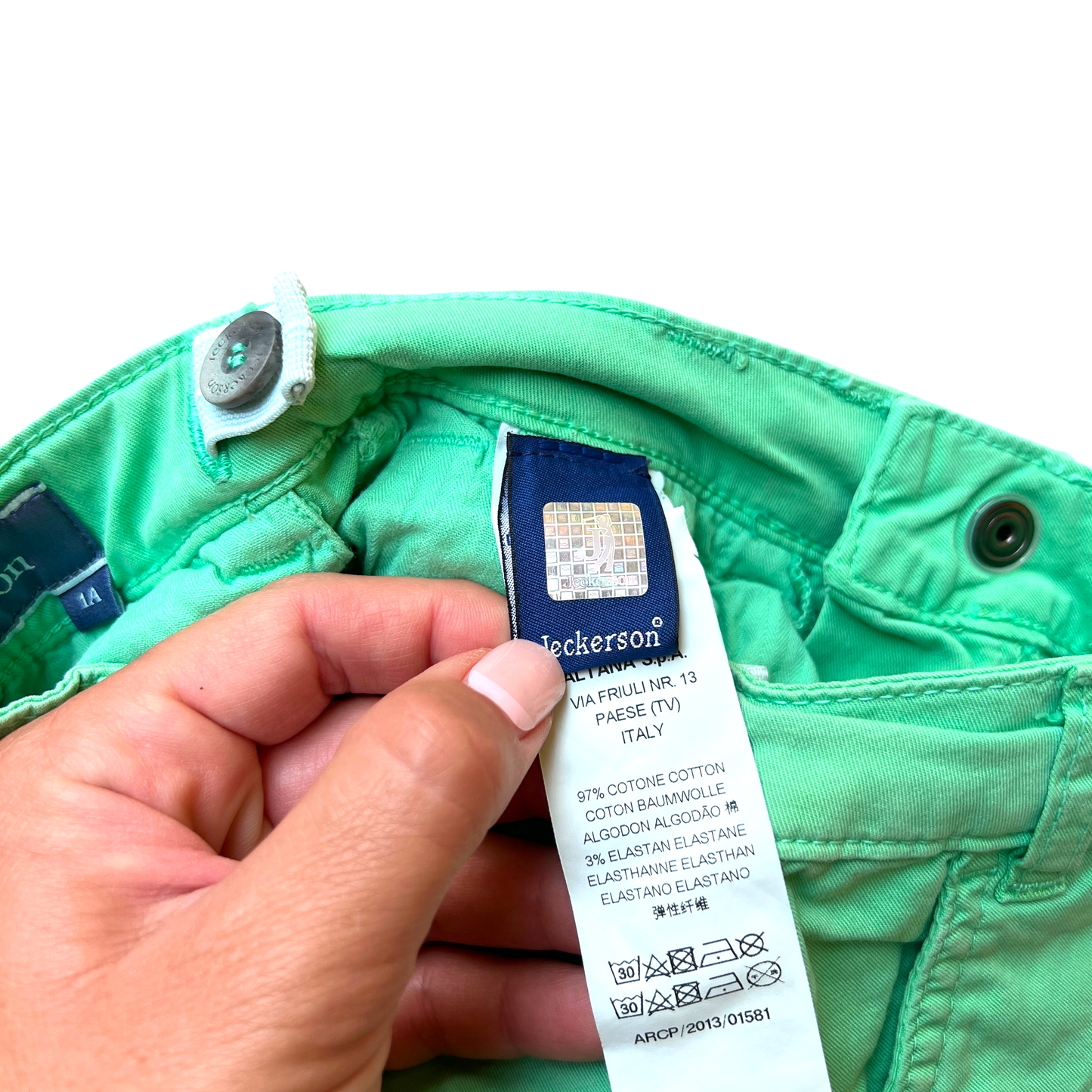 Pantaloni verde menta Jeckerson - 12 mesi