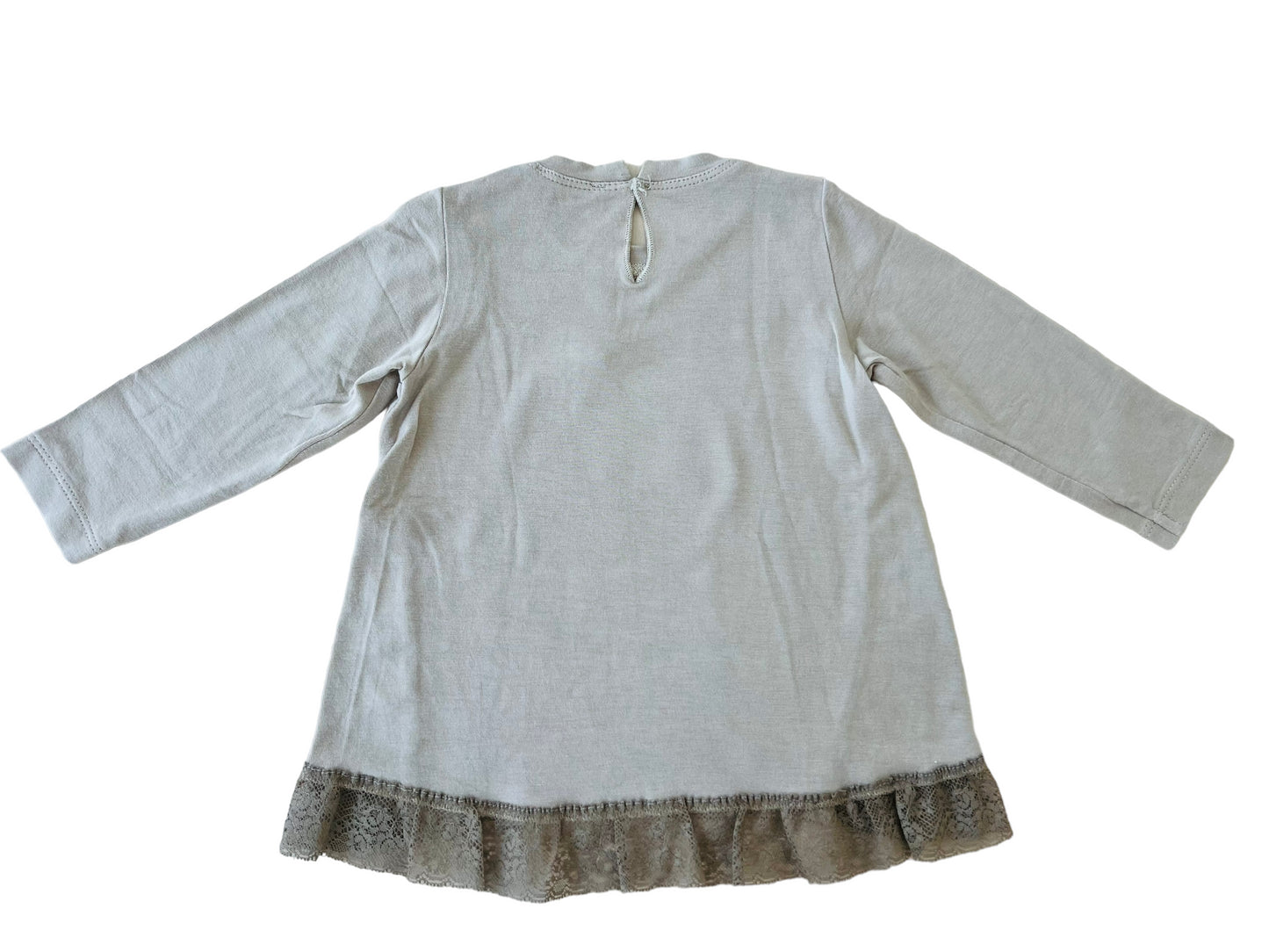 Monnalisa bunny long sleeve shirt - 6/9 months