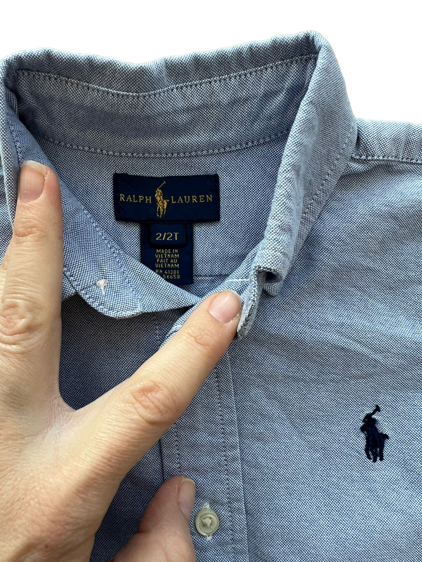 Polo Ralph Lauren light blue piquet shirt - 2 years