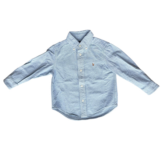 Camicia piquet azzurra logo chiaro Polo Ralph Lauren - 2 anni