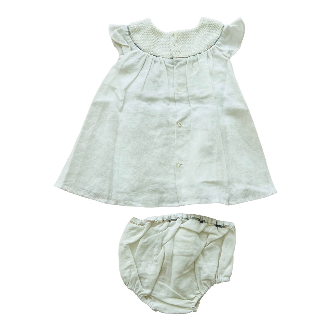 Abito cotone e lino con coulotte Burberry - 6 mesi