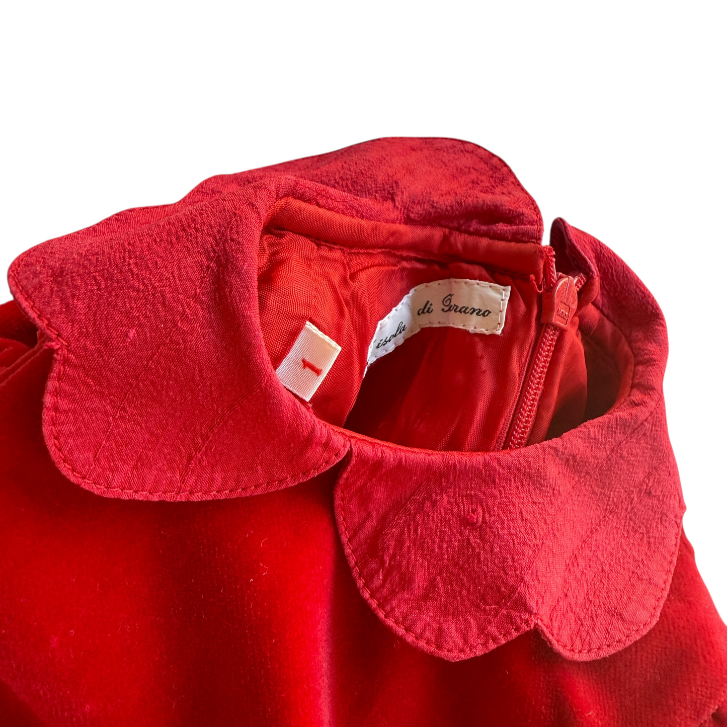 Abito velluto rosso All'isola di Burano - 12 mesi