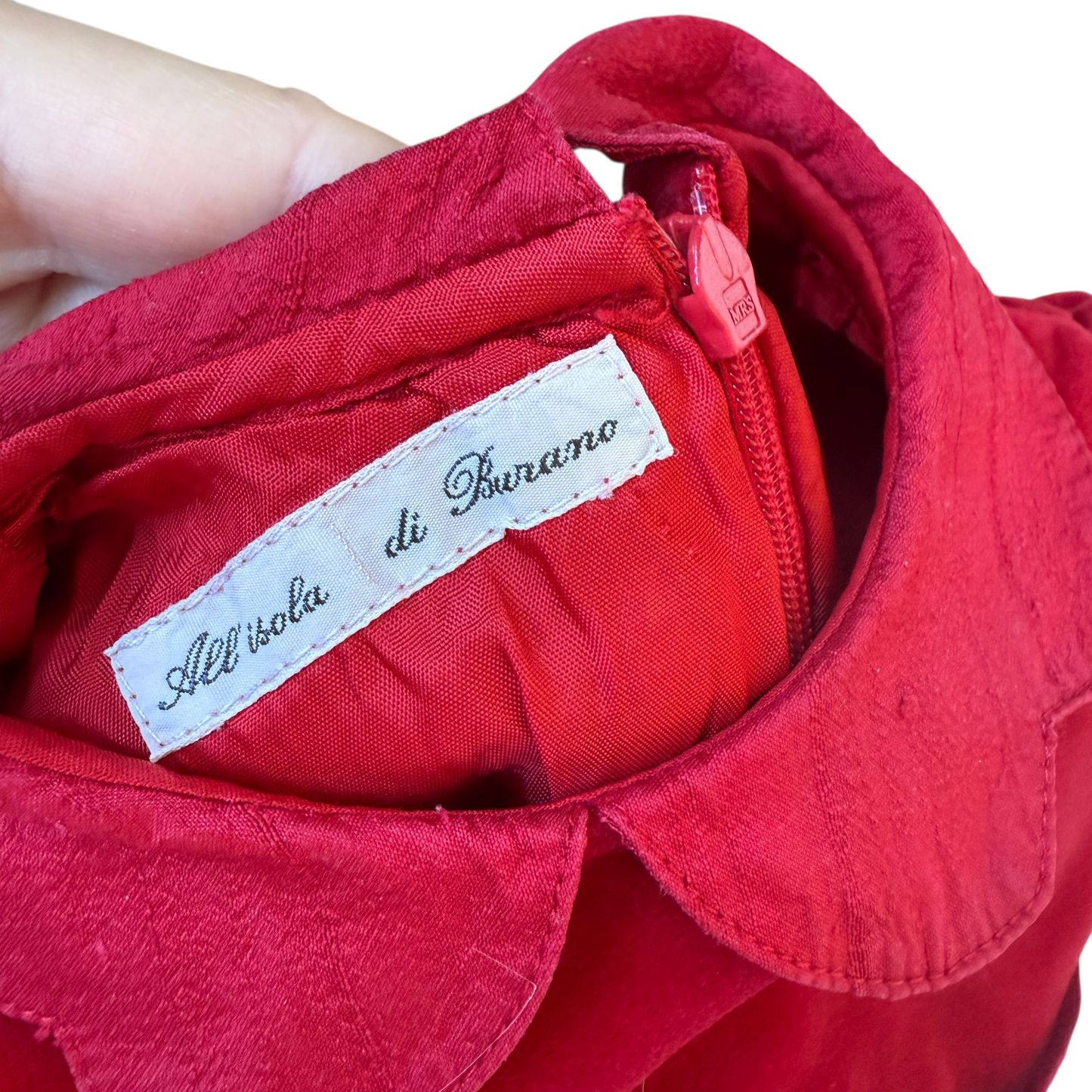 Abito velluto rosso All'isola di Burano - 12 mesi