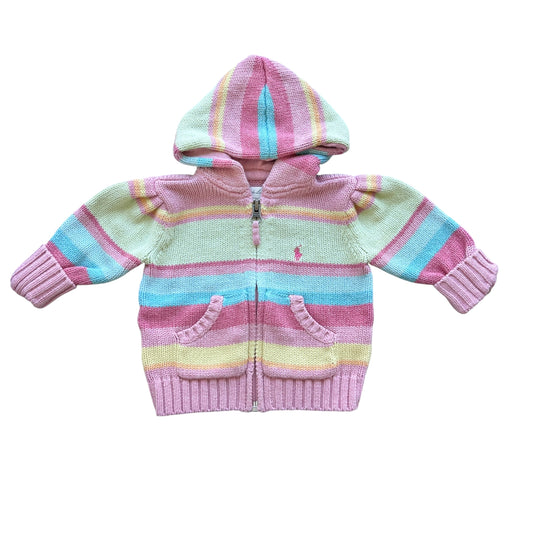 Cardigan righe pastello bimba Ralph Lauren - 6 mesi